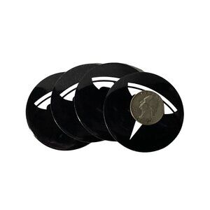 4pcs For T-sla Black Gloss Silver 2.20" Wheel Center Covers Adhesive Back NEW